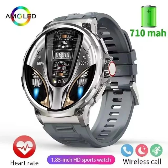 Men's Smart Watch with 1.85-inch HD Display, Bluetooth Calling, GPS, Fitness Tracker, Heart Rate Monitor, 710 mAh... — Fitness Tracker, Lucky Start