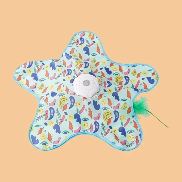 Motion Activated Smart Cat Toy Mouse with Feather Teaser Wand — Automatic Cat Toy, AikeA