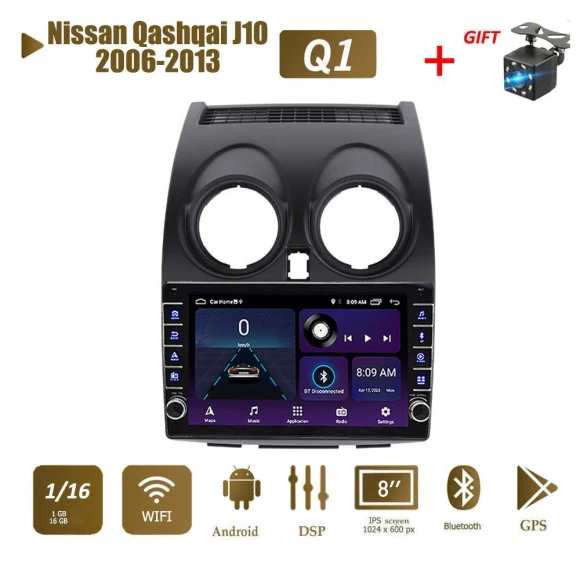 Multimedia Video Player with Android for Nissan Qashqai J10 2006-2013 — Car Infotainment System, icreative