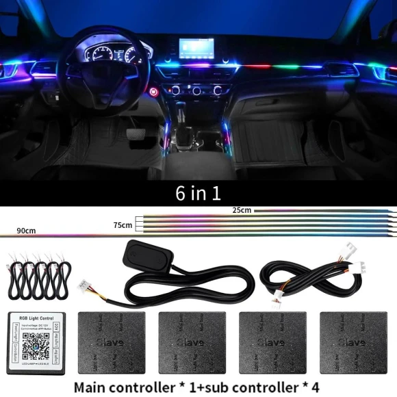 RGB Car Interior Decor Light Strip — LED Strip Lights, Auto Gallery