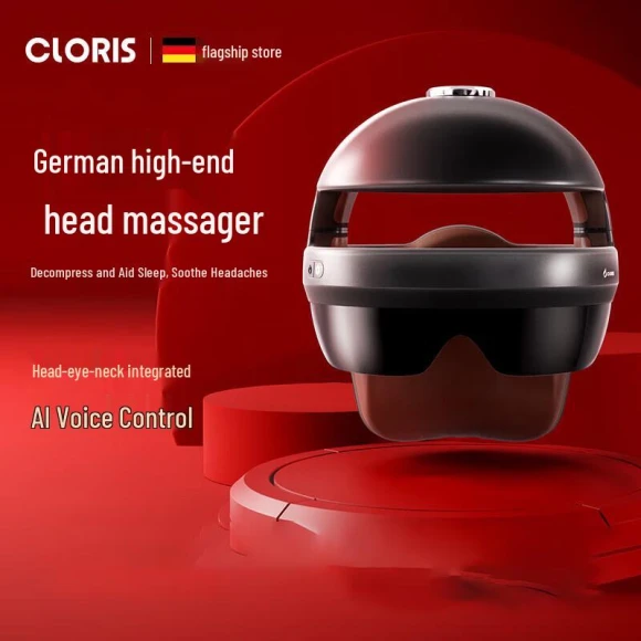Smart Voice Head and Eye Massager Helmet — Massage Gun, CLORIS