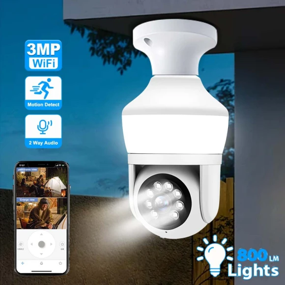 Wireless WiFi LED Garden Wall Light with Camera — Security Camera, coaao