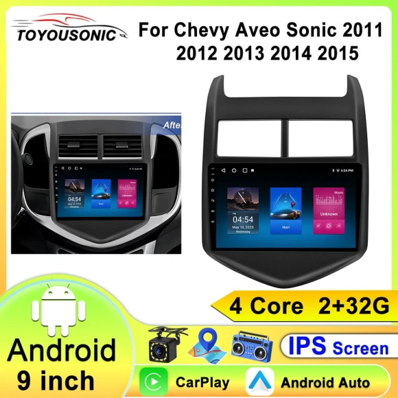 2 Din Android Car Radio Multimedia Player with Carplay Auto GPS Navigation WIFI — Car Infotainment System, ToyousoniC