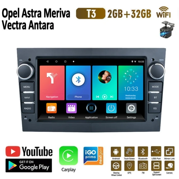 2 DIN Car Radio with Android, CarPlay, and GPS — Car Infotainment System, BAODANDP