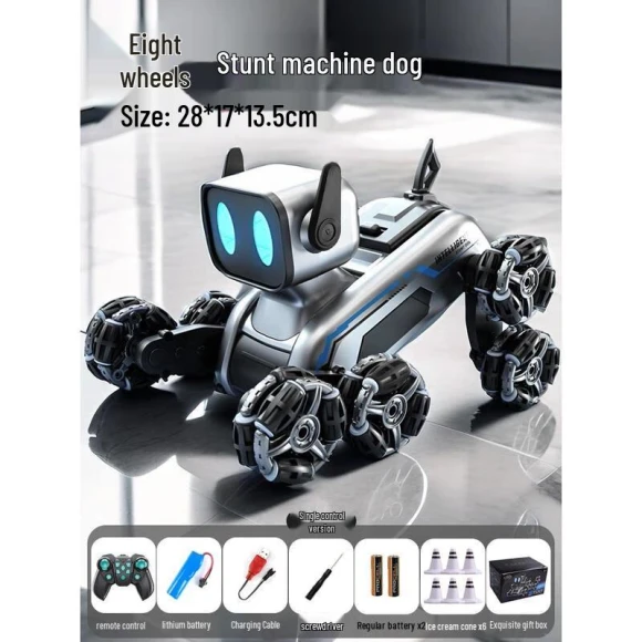 8-Wheel Stunt Robot Dog Toy — Robot Pet, HANDUNYOU