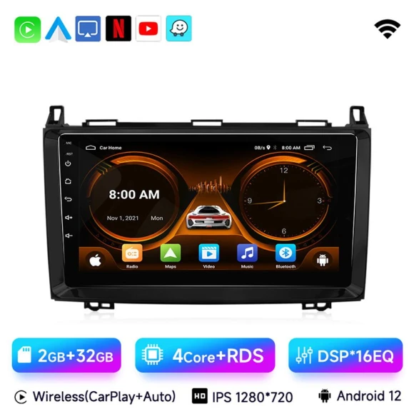 Android 13 Car Radio with Wireless CarPlay and Auto — Car Infotainment System, JIUYIN