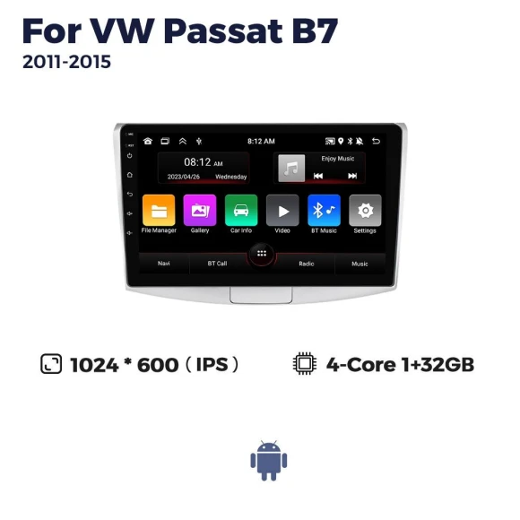 Android Car Radio for Volkswagen VW Passat B6 B7 CC Magotan 2011-2015 — Car Infotainment System, Auto Launcher