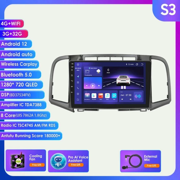 Car Multimedia System with Android, 4G-LTE, Navigation, and CarPlay — Car Infotainment System, Hizpo