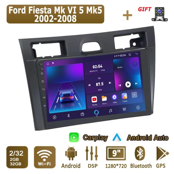 Car Radio with Android Auto and Apple CarPlay — Car Infotainment System, icreative