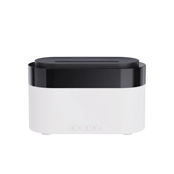 Flame Aroma Diffuser with LED Clock and Mood Light — Essential Oil Diffuser, COOKING-MALL