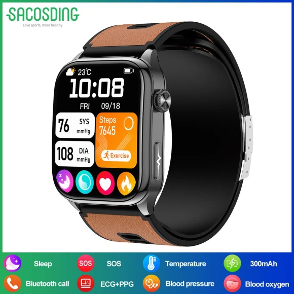 Health Monitoring SmartWatch with ECG and Blood Pressure — Smart Watch, SACOSDING