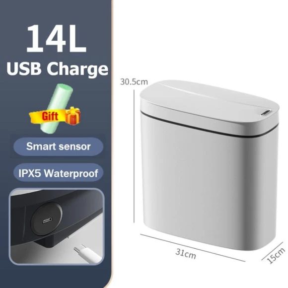Smart Trash Can with USB Charger — Smart Trash Can, DC-HOME