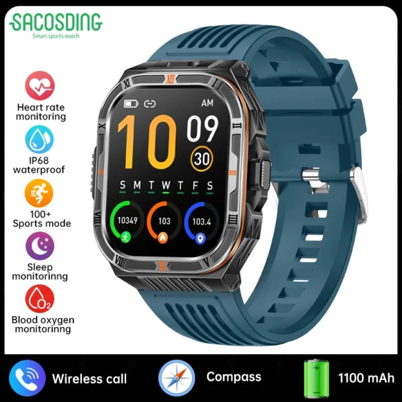 Smartwatch for Men with LED Flashlight and Health Monitor — Smart Watch, SACOSDING