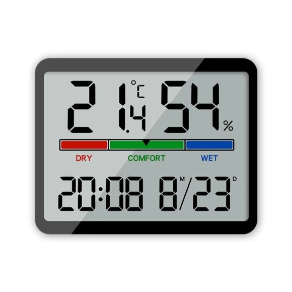 Temperature Hygrometer Electronic Bedside Desk Clock — Air Quality Monitor, Zhongbang