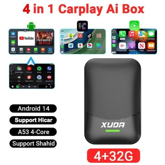 4-in-1 CarPlay Smart AI Box with Android Auto — Car Infotainment System, The Cozy Nook