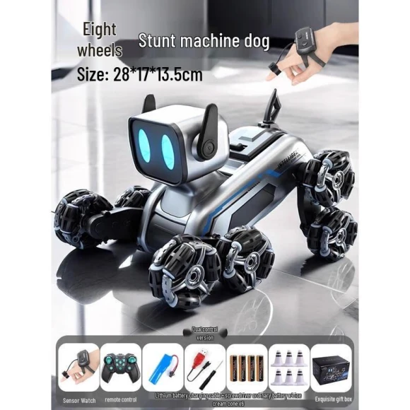 8-Wheel Stunt Robot Dog Toy — Robot Pet, HANDUNYOU