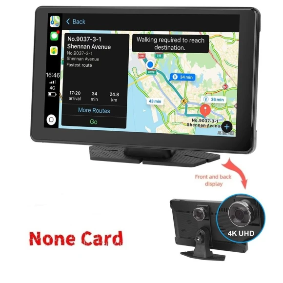 9-inch HD Wireless CarPlay, WiFi Dual Dash Cam, Car Navigation System with Optical Sensor — Car Infotainment System, zhishangyoupin