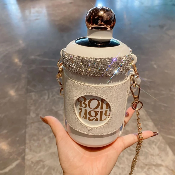 Intelligent Temperature Display Stainless Steel Insulated Cup with Pearl Chain — Smart Water Bottle, Bloom Habitat