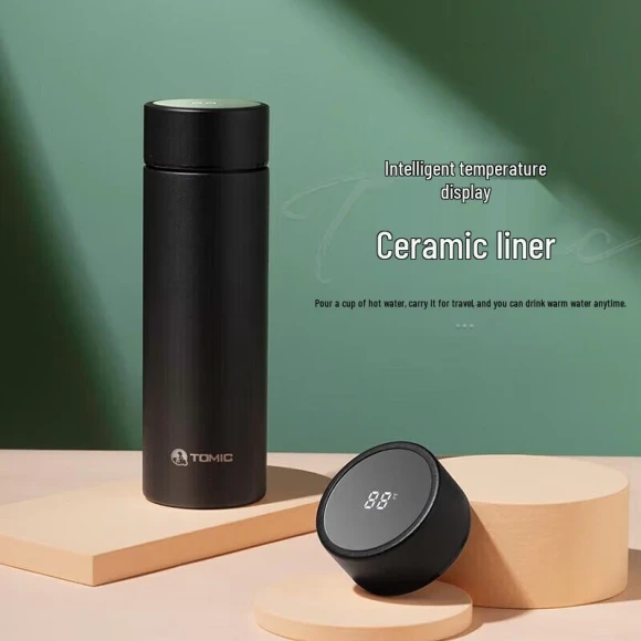 Smart Ceramic-Lined Insulated Bottle — Smart Water Bottle, TOMIC