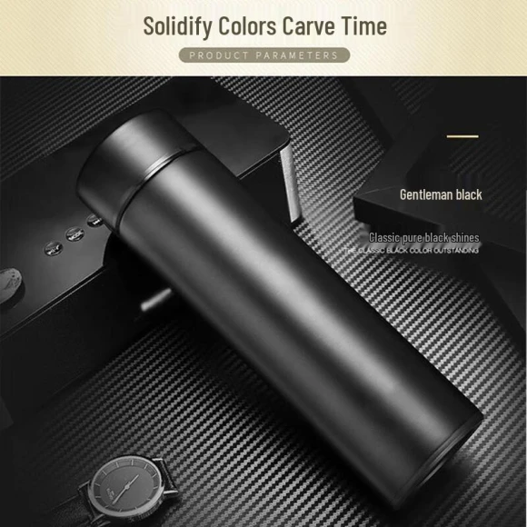 Smart Insulated Tea Thermos with Temperature Display — Smart Water Bottle, Shangqi
