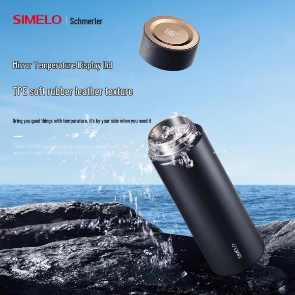 Thermos Cup with LED Temperature Display — Smart Water Bottle, Shimeile