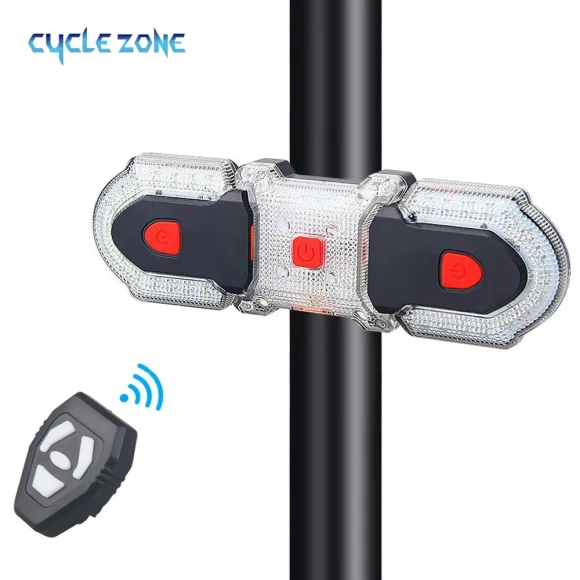 Turn Signal Light with Wireless Remote Control, USB Rechargeable, Night Safety Warning Taillight — Smart Bike Light, Explorer Outdoors