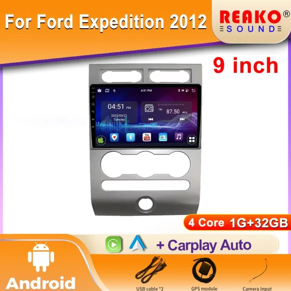 2K IPS Car Radio with Video, Multimedia, Bluetooth, Navigation, 4G GPS, and CarPlay — Car Infotainment System, Reakosound