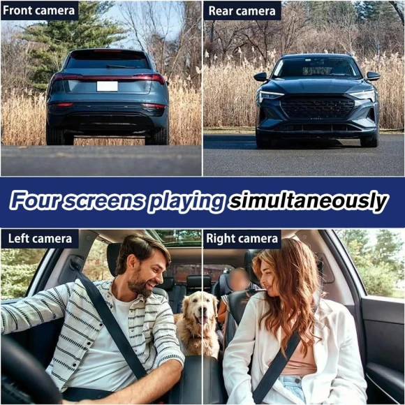 360 Degree 4 Channel 1080P HD Car Dash Cam Front and Rear Inside Left Right with Rear Camera and 64GB Memory Card — Dash Cam, Autobotsscompany