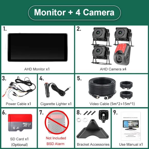 4-Channel Intelligent Blind Spot Radar System with AI, BSD Alert, Wireless Apple CarPlay, Android Auto, Dash Cam,... — Backup Camera, JOHO