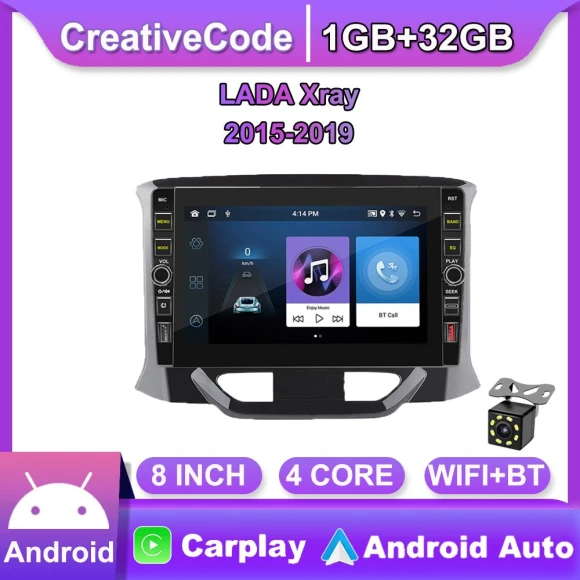 8-inch 2 Din Car Stereo Radio with Android, GPS Navigation, Multimedia Video Player, 1+32GB — Car Infotainment System, CreativeCode