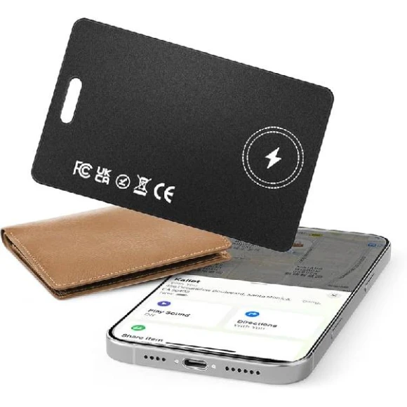 Bluetooth Tracker for Apple Find My, Rechargeable Smart Wallet Tracker Card with Worldwide Tracking — Dog GPS Tracker