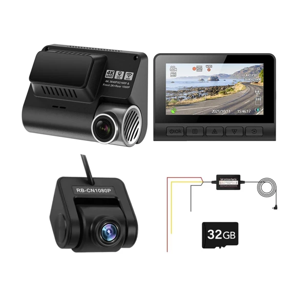 GPS Dash Cam with 4G Wi-Fi Hotspot, Dual-Channel Route Tracking, 1080P Recording, 170° Wide-Angle Lens, WDR, 32GB... — Security Camera, Cars Auto Home