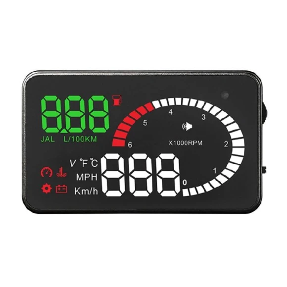Head Up Display OBD2 Projector with Water Temperature Alarm — Heads Up Display, Chromium