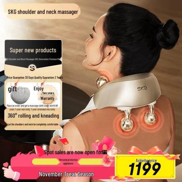 Smart Neck and Shoulder Massager with Heat — Massage Gun, SKG