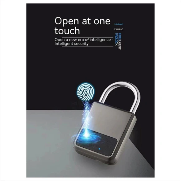 Smart Portable Fingerprint Pad Lock with USB Key Support for Emergency — Smart Lock, Kings City