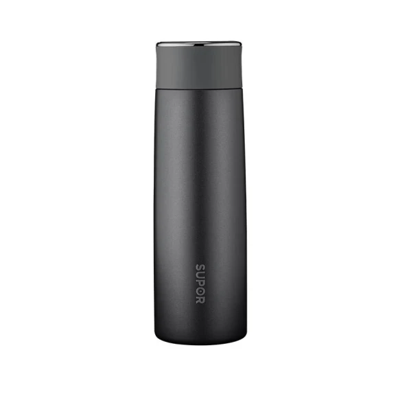 Stainless Steel Thermos with LED Temperature Display — Smart Water Bottle, Supor