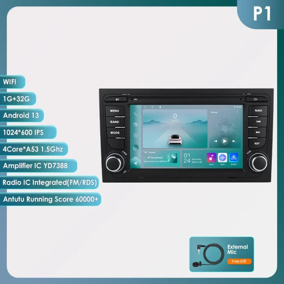 7-inch Car Multimedia Receiver with Android, GPS, and 4G-LTE — Car Infotainment System, Hizpo