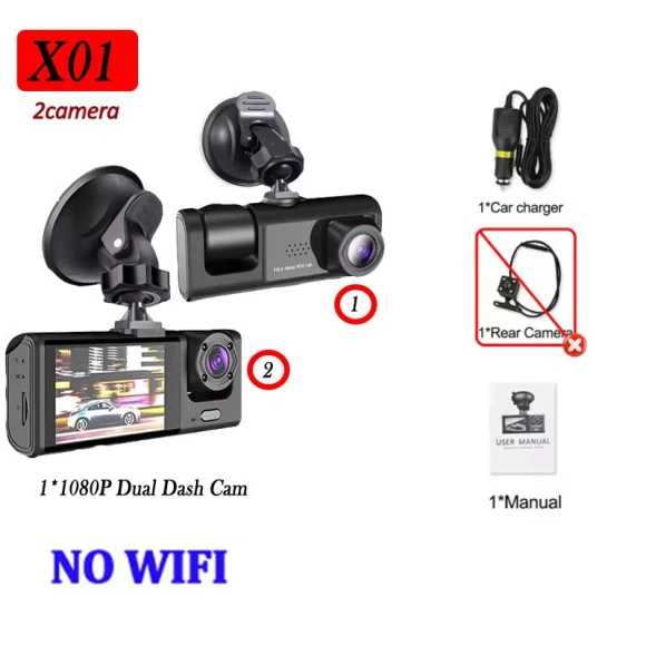 Car DVR with Front and Rear View Camera — Dash Cam, Mellow Home