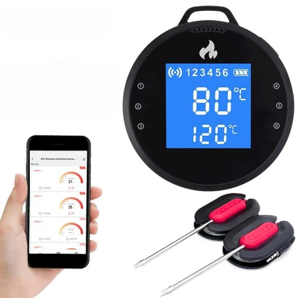 Digital Kitchen Thermometer with App and Probe — Smart Thermometer, Daily necessities-V