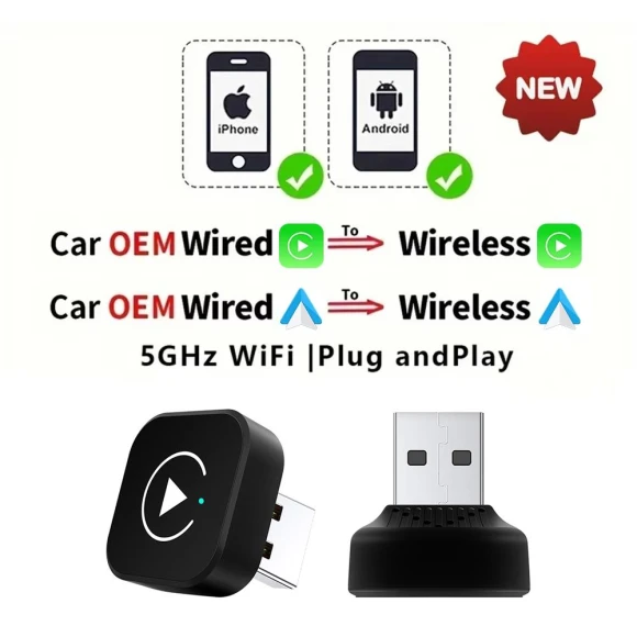 Mini Wireless 2 in 1 CarPlay Adapter — Car Infotainment System, The Cozy Nook