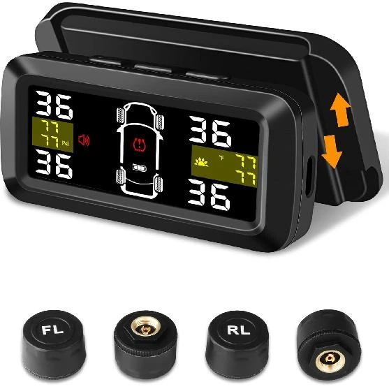 Wireless Solar Tire Pressure Monitor with External Sensors — TPMS