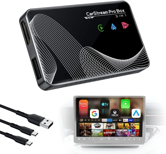 3-in-1 HDMI Car TV with Wireless CarPlay and Android Auto Adapter — Car Infotainment System, Kings City