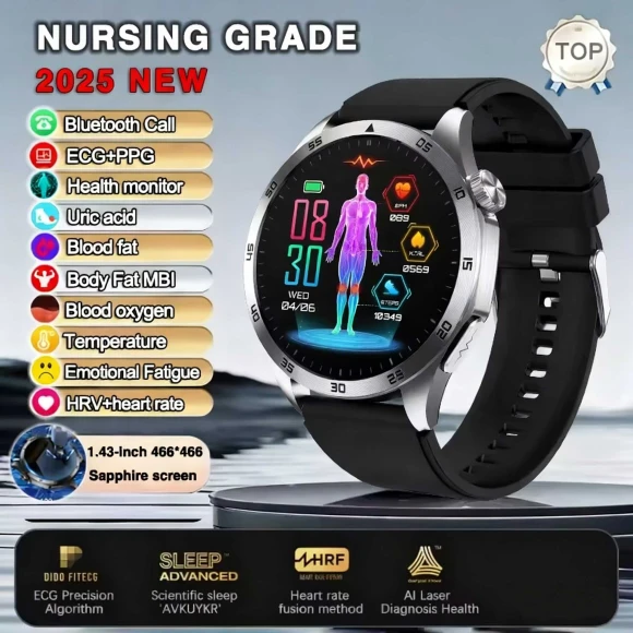 ECG+PPG Laser Therapy Health Smart Watch with Blood Pressure and Pulse Monitoring — Smart Watch, Huawei