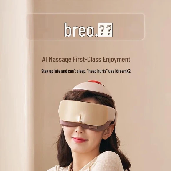 Smart Head and Eye Massager Helmet — Massage Gun, Breo