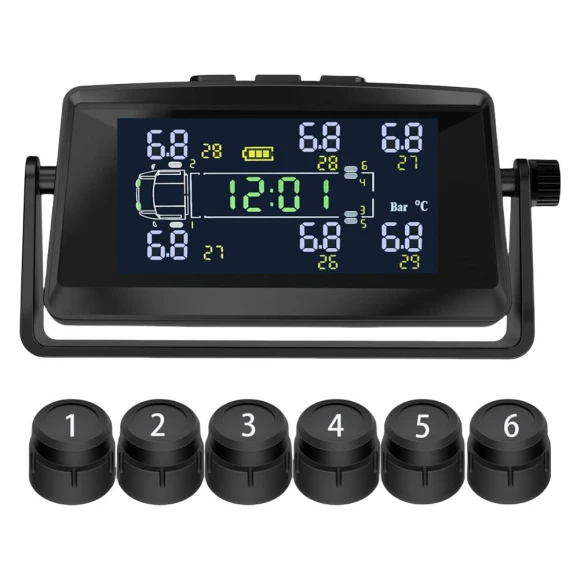 Tire Pressure Monitoring System with 6 Sensors — TPMS, GYROBALL