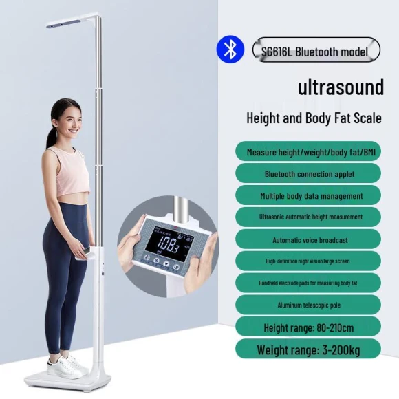 Ultrasonic Smart Height and Body Fat Scale — Smart Scale, HC