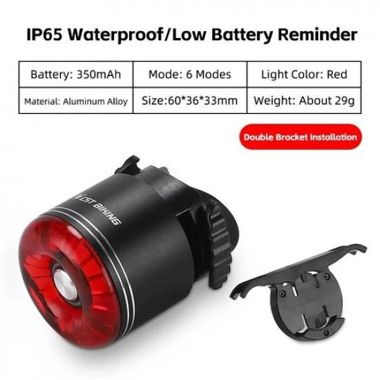 Waterproof Bicycle Rear Light with Brake Sensor — Smart Bike Light, WEST BIKING