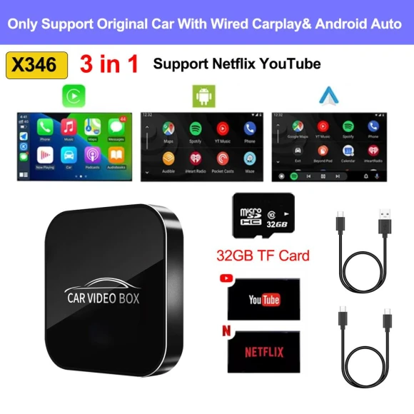 Wireless CarPlay Android Auto Smart TV Box — Car Infotainment System, COOKING-MALL