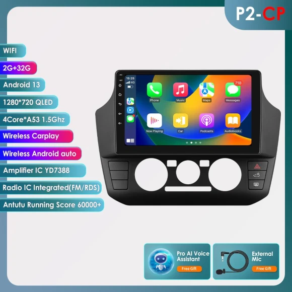 Android 13 Car Radio with CarPlay and Bluetooth — Car Infotainment System, OSSURET