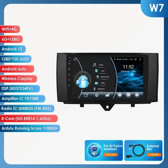 Car Multimedia Player with GPS, WIFI, Bluetooth, and AI — Car Infotainment System, Hizpo